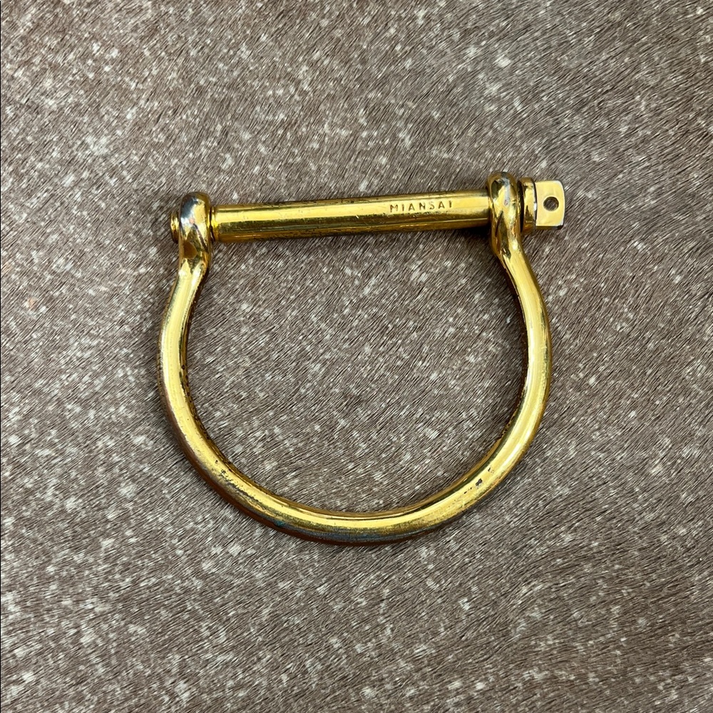 Miansai Screw Cuff Gold Bracelet Polished Plated Gold Unisex